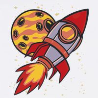 Rocket Spaceship Galaxy Retro Garment-Dyed Sweatshirt
