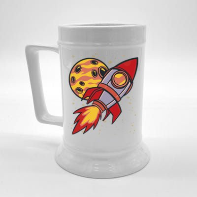 Rocket Spaceship Galaxy Retro Beer Stein