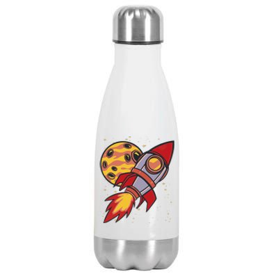 Rocket Spaceship Galaxy Retro Stainless Steel Insulated Water Bottle