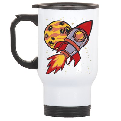 Rocket Spaceship Galaxy Retro Stainless Steel Travel Mug