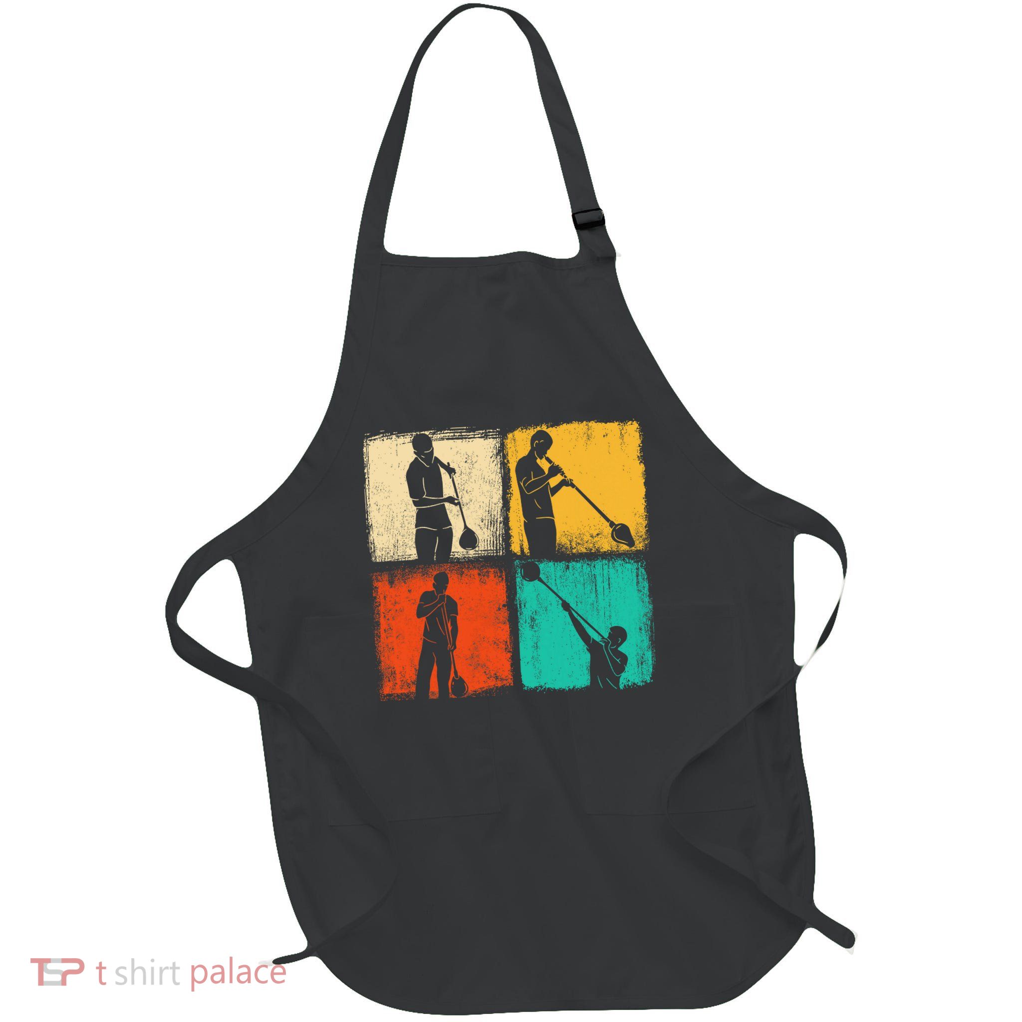 Retro Square Glassblower Glassblowing Hobbyist Full-Length Apron With Pockets