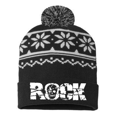 Rock Skull Grunge USA-Made Snowflake Beanie