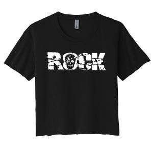 Rock Skull Grunge Women's Crop Top Tee