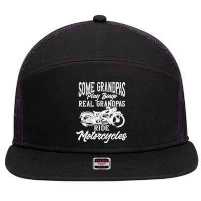 Ride Some Grandpas Play Bingo Real Grandpas Ride Motorcycles 7 Panel Mesh Trucker Snapback Hat