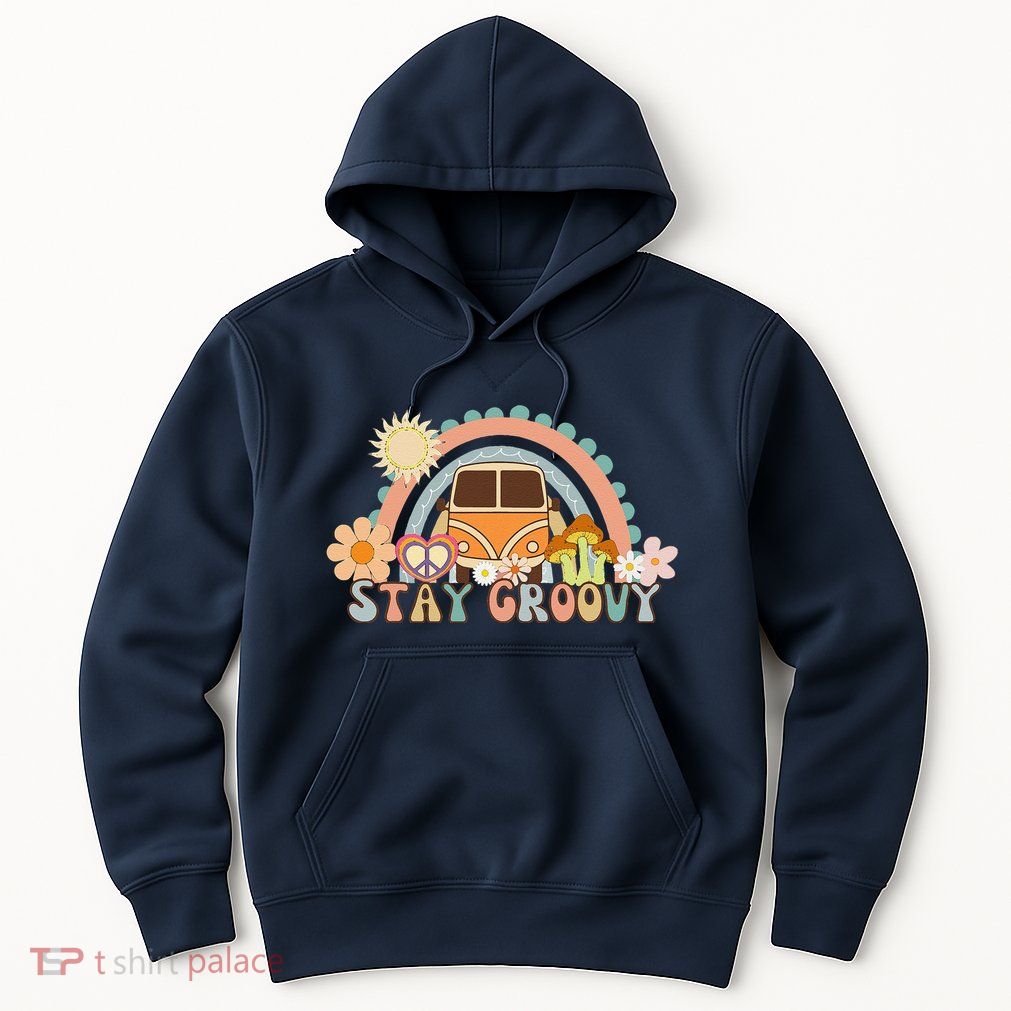 Retro Stay Groovy Preppy Summer Hippie 70s Hoodie