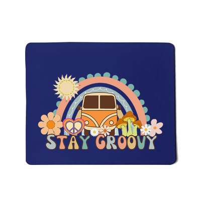 Retro Stay Groovy Preppy Summer Hippie 70s Mousepad