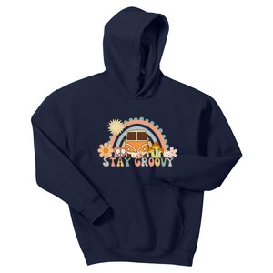 Retro Stay Groovy Preppy Summer Hippie 70s Kids Hoodie