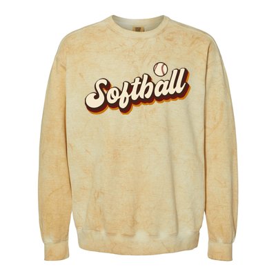 Retro Softball Graphic Softball Colorblast Crewneck Sweatshirt