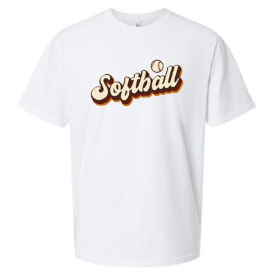 Retro Softball Graphic Softball Sueded Cloud Jersey T-Shirt