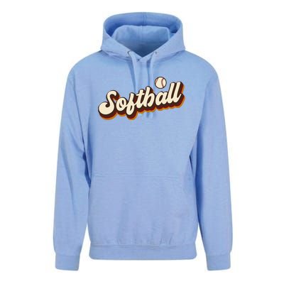 Retro Softball Graphic Softball Unisex Surf Hoodie