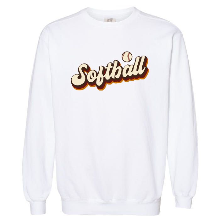 Retro Softball Graphic Softball Garment-Dyed Sweatshirt