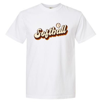 Retro Softball Graphic Softball Garment-Dyed Heavyweight T-Shirt