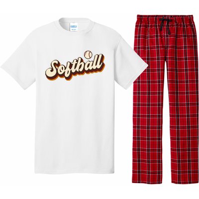 Retro Softball Graphic Softball Pajama Set