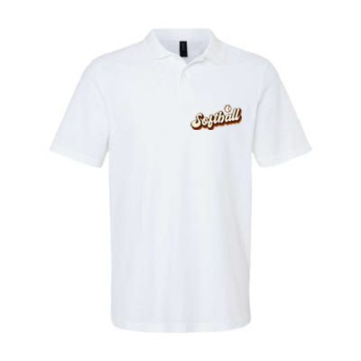 Retro Softball Graphic Softball Softstyle Adult Sport Polo