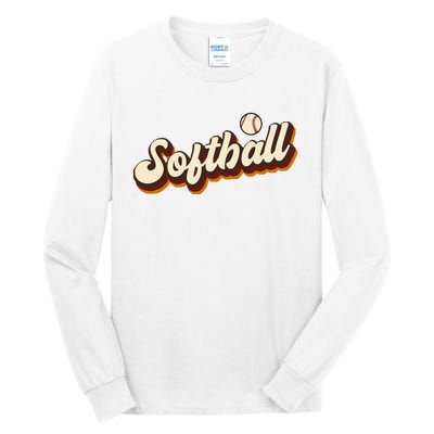 Retro Softball Graphic Softball Tall Long Sleeve T-Shirt