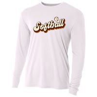 Retro Softball Graphic Softball Cooling Performance Long Sleeve Crew