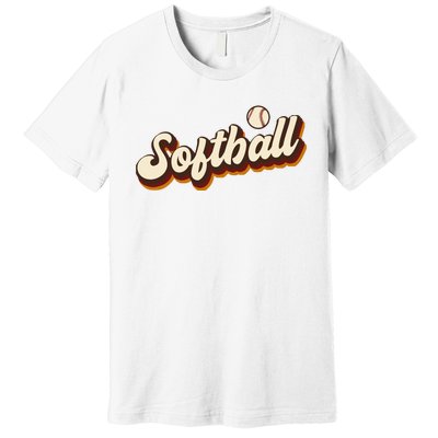 Retro Softball Graphic Softball Premium T-Shirt