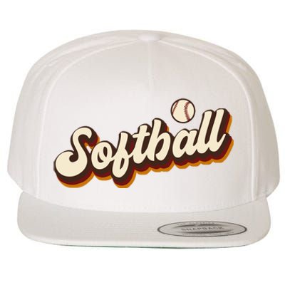 Retro Softball Graphic Softball Wool Snapback Cap