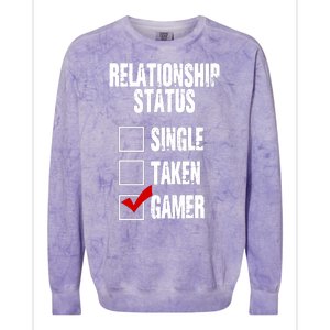 Relationship Status Gamer Funny Colorblast Crewneck Sweatshirt