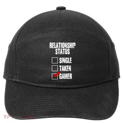 Relationship Status Gamer Funny 7-Panel Snapback Hat