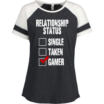 Relationship Status Gamer Funny Enza Ladies Jersey Colorblock Tee