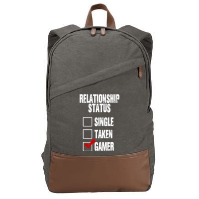 Relationship Status Gamer Funny Cotton Canvas Backpack