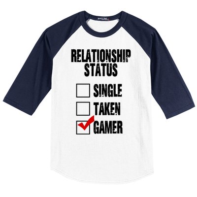 Relationship Status Gamer Funny Baseball Sleeve Shirt