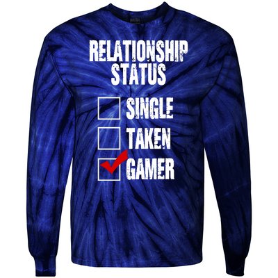 Relationship Status Gamer Funny Tie-Dye Long Sleeve Shirt