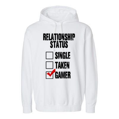 Relationship Status Gamer Funny Garment-Dyed Fleece Hoodie