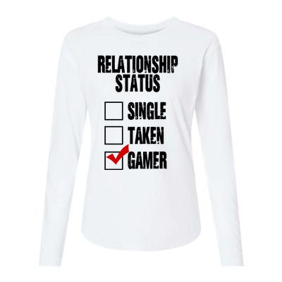 Relationship Status Gamer Funny Womens Cotton Relaxed Long Sleeve T-Shirt