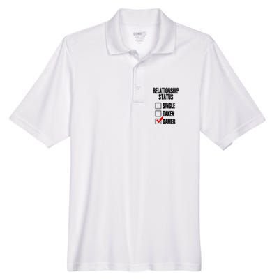 Relationship Status Gamer Funny Men's Origin Performance Piqué Polo