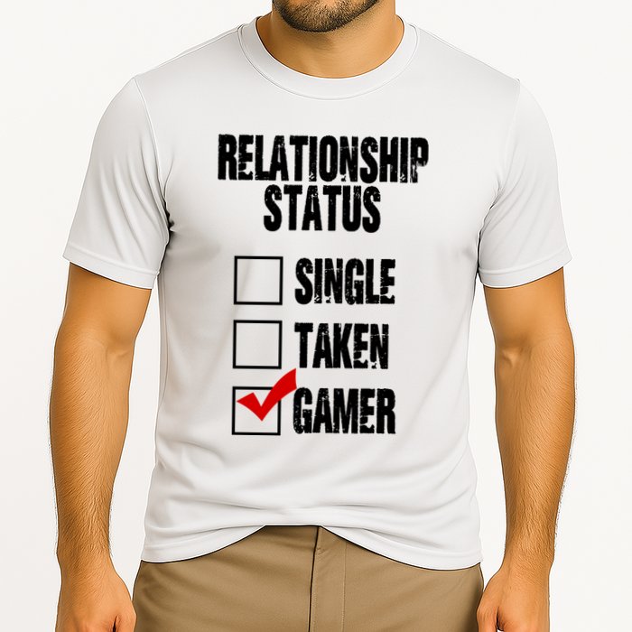 Relationship Status Gamer Funny Cooling Performance Crew T-Shirt