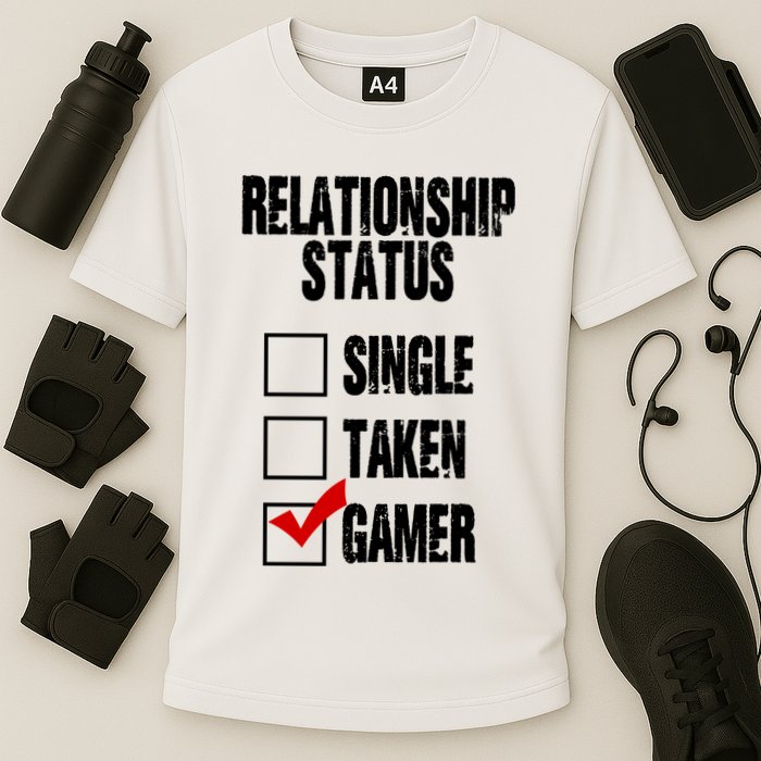 Relationship Status Gamer Funny Cooling Performance Crew T-Shirt