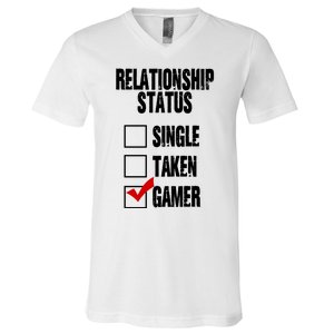 Relationship Status Gamer Funny V-Neck T-Shirt