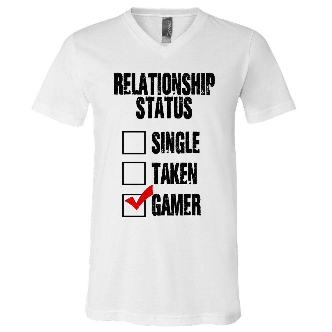 Relationship Status Gamer Funny V-Neck T-Shirt