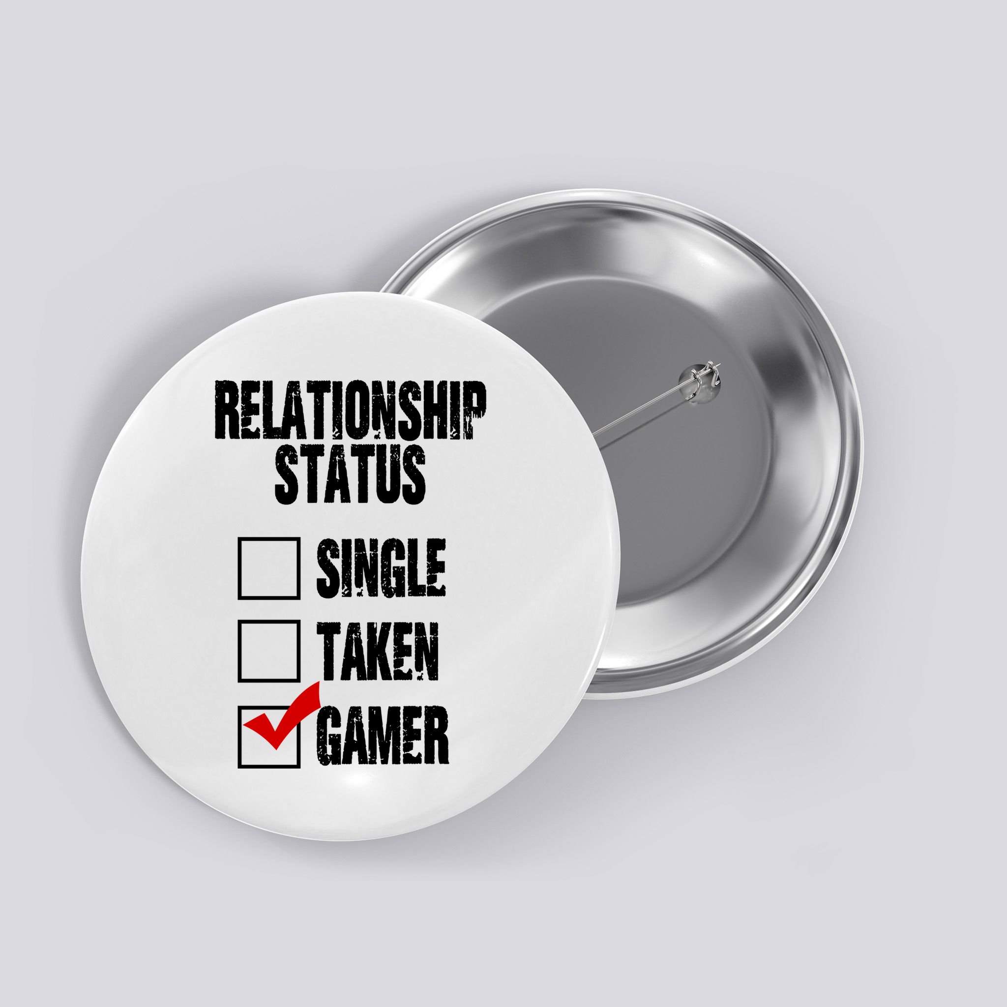 Relationship Status Gamer Funny Button