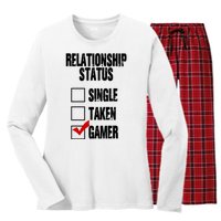 Relationship Status Gamer Funny Women's Long Sleeve Flannel Pajama Set 