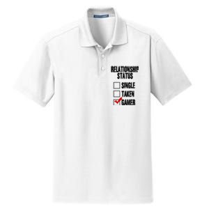 Relationship Status Gamer Funny Dry Zone Grid Polo