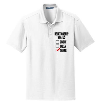 Relationship Status Gamer Funny Dry Zone Grid Polo