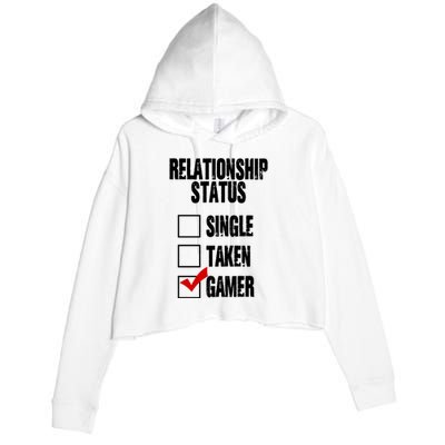 Relationship Status Gamer Funny Crop Fleece Hoodie