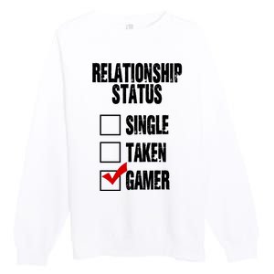 Relationship Status Gamer Funny Premium Crewneck Sweatshirt