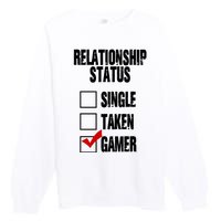 Relationship Status Gamer Funny Premium Crewneck Sweatshirt