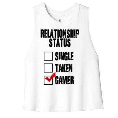 Relationship Status Gamer Funny Women's Racerback Cropped Tank