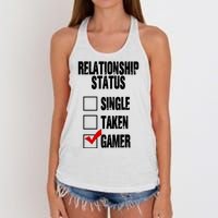 Relationship Status Gamer Funny Women's Knotted Racerback Tank