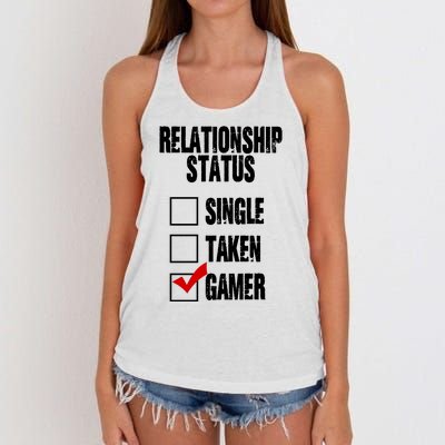 Relationship Status Gamer Funny Women's Knotted Racerback Tank