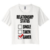 Relationship Status Gamer Funny Women's Crop Top Tee