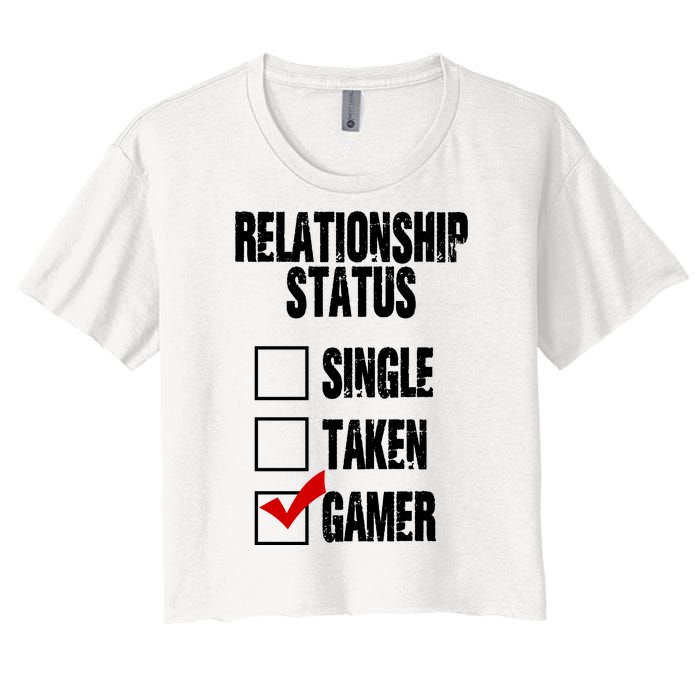 Relationship Status Gamer Funny Women's Crop Top Tee