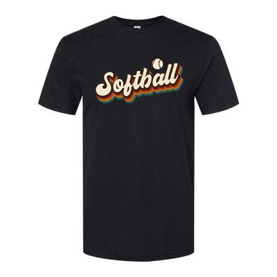 Retro Softball Graphic Softball Softstyle CVC T-Shirt