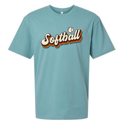 Retro Softball Graphic Softball Sueded Cloud Jersey T-Shirt