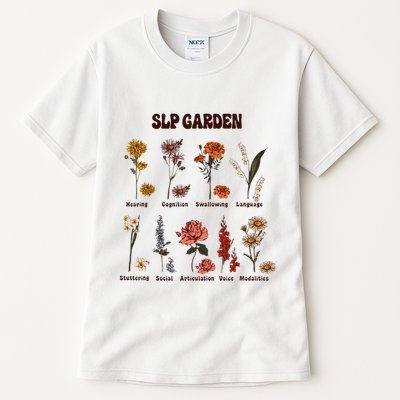 Retro Slp Garden Wildflowers Speech Language Pathologist Tall T-Shirt